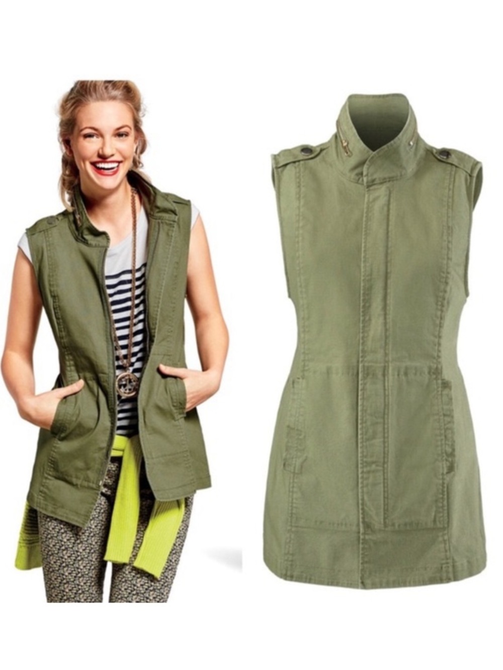 Cabi 5101 Explorer Long Vest Army Olive Green XS